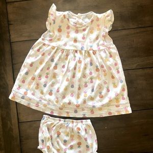 Kissy Kissy Pineapple Pima dress set 18-24 months